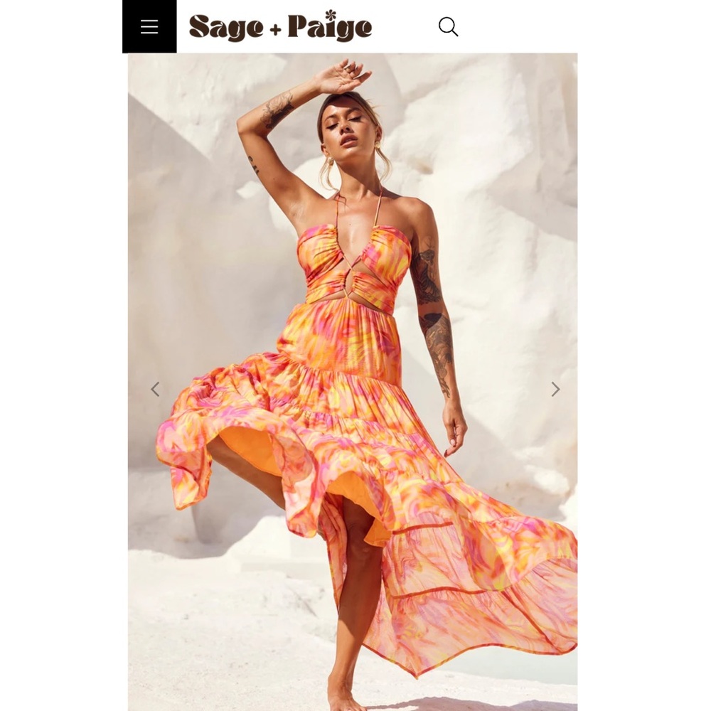 Dreamy Sun Maxi Dress - Orange Multi